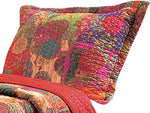 Benzara Tisa Fabric Standard Pillow Sham with Floral and Fruit Pattern, Multicolor