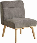 Benzara Fabric Upholstered 1 Seater Sofa with Splayed Legs, Gray and Brown