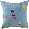 Benzara Neman 26 x 26 Cotton Euro Pillow Sham with Feather Print, Multicolor