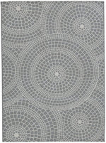 Benzara Power loomed Flatweave Fabric Rug with Tribal Pattern, Large, Gray