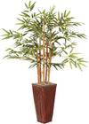 Nearly Natural 6737 4' Artificial Green Bamboo with Decorative Planter