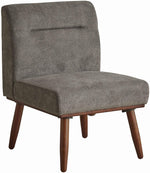 Benzara Upholstered 1 Seater Sofa with Splayed Legs and Padded Seat, Gray and Brown