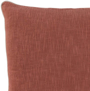 Benzara Square Fabric Throw Pillow with Textured Details, Orange
