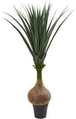 Nearly Natural 5545 4.5' Artificial Green Yucca Plant in Decorative Planter