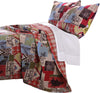 Benzara Finlay 3 Piece King Size Fabric Quilt Set with Wildlife Prints, Multicolor