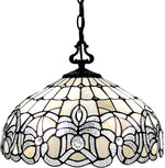 Amora Lighting AM294HL16B Tiffany Style White Hanging Lamp 16" Wide