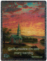 Manual Woodworker 50 x 60-Inch Tapestry Throw with Verse, Sunrise Chapel