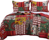 Benzara Portland 2 Piece Twin Size Cotton Quilt Set with Floral Print, Multicolor