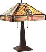 Chloe Lighting CH33422IM16-TL2 Edward Tiffany-style 2 Light Mission Table Lamp 16" Shade