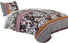 Benzara Detroit Fabric 2 Piece Twin Size Quilt Set with Tribal Motifs, Multicolor