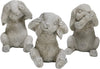 Benzara Polyresin Frame No Hear Speak and See Bunny Figurine, Set of 3, Gray