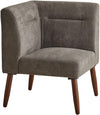 Benzara Fabric Upholstered Corner Sectional Sofa with Wooden Legs, Gray and Brown