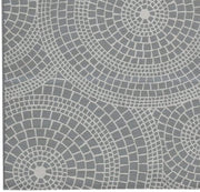 Benzara Power loomed Flatweave Fabric Rug with Tribal Pattern, Large, Gray
