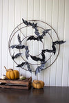 Kalalou CMN1465 Painted Metal Bats Wall Hanging