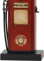 Benzara Gas Pump Theme Resin Table Lamp with Tapered Paper Shade, Red and Yellow
