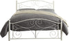 Benzara Metal Full Size  Platform Bed with Scrollwork Details, White
