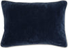 Benzara BM228817 Rectangular Fabric Throw Pillow with Solid Color and Piped Edges, Navy Blue