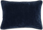 Benzara BM228817 Rectangular Fabric Throw Pillow with Solid Color and Piped Edges, Navy Blue