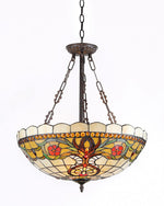 Chloe Lighting CH31885VT20-UH3 Berleena Tiffany-Style 3 Light Victorian Inverted Hanging Pendant Fixture 20`` Shade