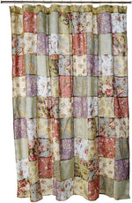 Benzara Eiger Fabric Shower Curtain with Jacobean Prints, Multicolor