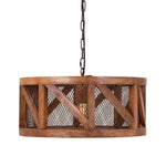 IMAX Worldwide Home Kennedy Wood and Wire Pendant Light