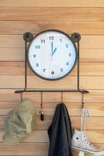 Kalalou CLA1256 Clock with Coat Hooks