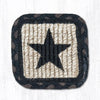 Earth Rugs WW-313 Black Star Wicker Weave Swatch 10``x15``