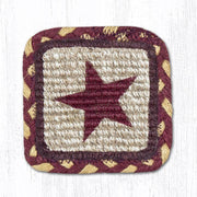 Earth Rugs WW-357 Burgundy Star Wicker Weave Swatch 10``x15``