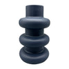 Sagebrook Home 18642-01 Ceramic, 8" Three Ribbed Vase, Navy
