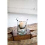 Kalalou CV1022 Mini Glass Candle Cylinders with Rustic Insert Small