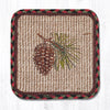 Earth Rugs WW-81 Pinecone Wicker Weave Coaster 5``x5``