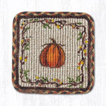 Earth Rugs WW-222 Harvest Pumpkin Wicker Weave Coaster 5``x5``