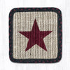 Earth Rugs WW-344 Burgundy Star Wicker Weave Coaster 5``x5``