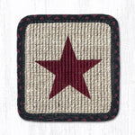 Earth Rugs WW-344 Burgundy Star Wicker Weave Coaster 5``x5``