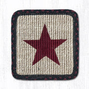 Earth Rugs WW-344 Burgundy Star Wicker Weave Coaster 5``x5``