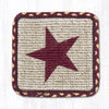 Earth Rugs WW-357 Burgundy Star Wicker Weave Coaster 5``x5``