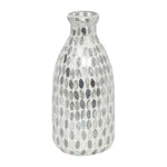 Sagebrook Home 18521-02 Glass, 9" Mosaic Vase, White