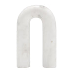 Sagebrook Home 17597-02 Marble, 8" Rounded Horseshoe Table Top Deco, White