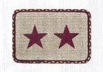 Earth Rugs WW-357 Burgundy Star Wicker Weave Table Runner 13``x36``