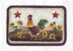 Earth Rugs WW-391 Morning Rooster Wicker Weave Coaster 5``x5``