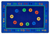 Carpet For Kids Basic Concepts Literacy Blue Educational Rug, Rectangular