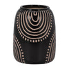 Sagebrook Home 18412-01 Ceramic, 9" Tribal Arch Vase, Black/Tan
