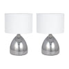 Sagebrook Home 51212-02 Set of 2 Glass 18" Table Lamp, Smoke
