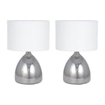 Sagebrook Home 51212-02 Set of 2 Glass 18" Table Lamp, Smoke