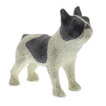 Benzara Boston terrier Sculpture with Paper Print, Gray and White