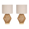 Sagebrook Home 51205 Set of 2 Rattan 18" Table Lamp, Natural
