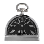 Sagebrook Home 17801 Metal, 10", Leaning Table-Clock withHandle, Nickel
