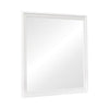 Benzara Molded Wooden Frame Mirror with Mounting Hardware, White