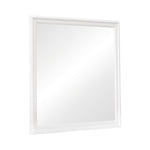 Benzara Molded Wooden Frame Mirror with Mounting Hardware, White