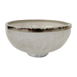 Sagebrook Home 17454-02 Glass, 13", Bowl withRing Deco, White